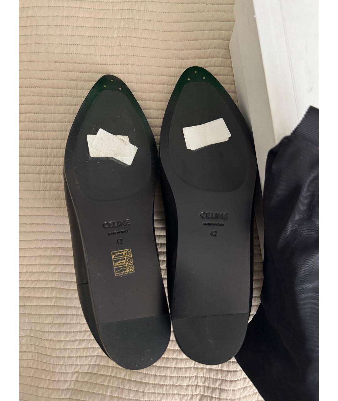 CELINE Черные кожаные мюли, фото 6