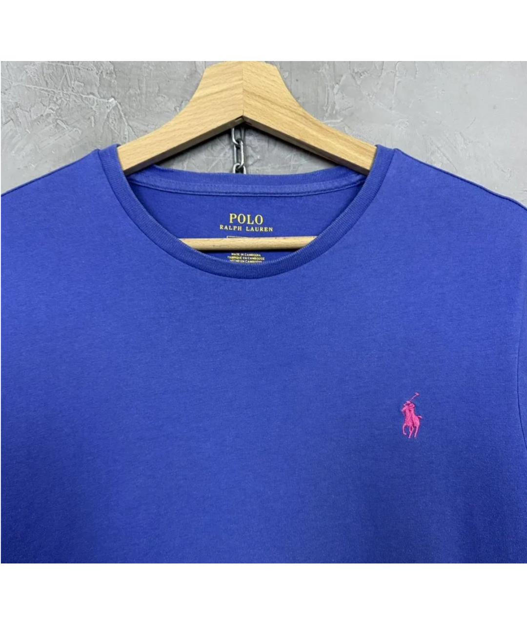 POLO RALPH LAUREN Синяя хлопковая футболка, фото 2