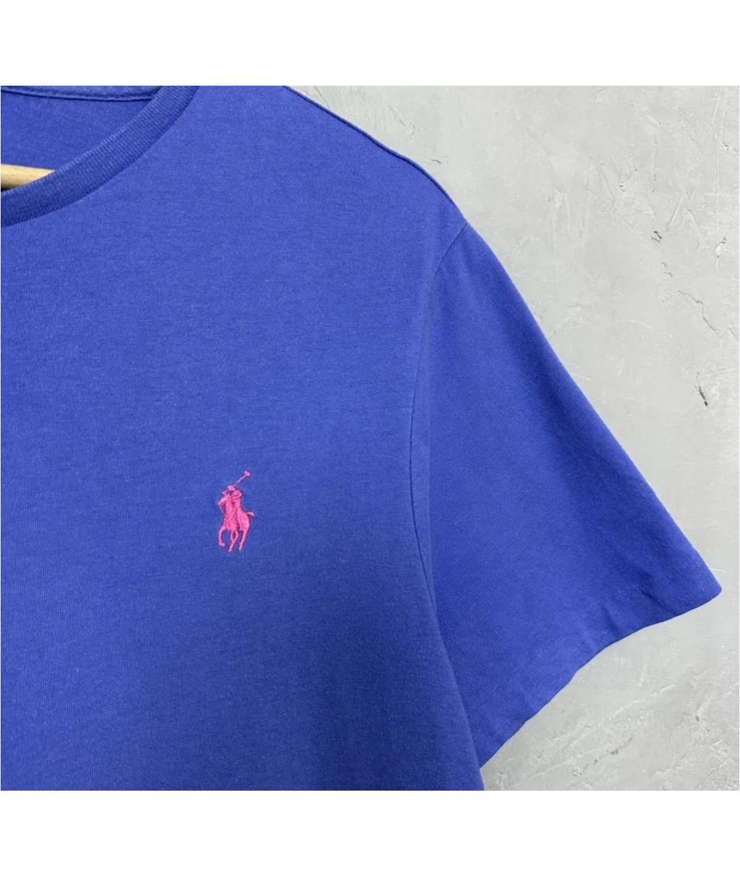 POLO RALPH LAUREN Синяя хлопковая футболка, фото 3
