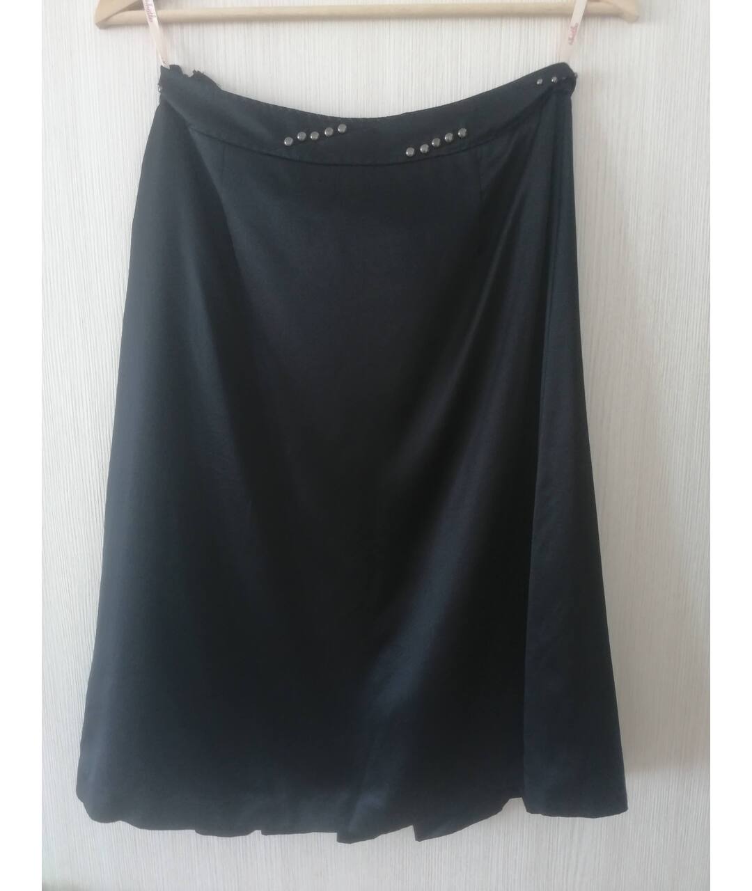 WHISTLES Черная шелковая юбка миди, фото 2