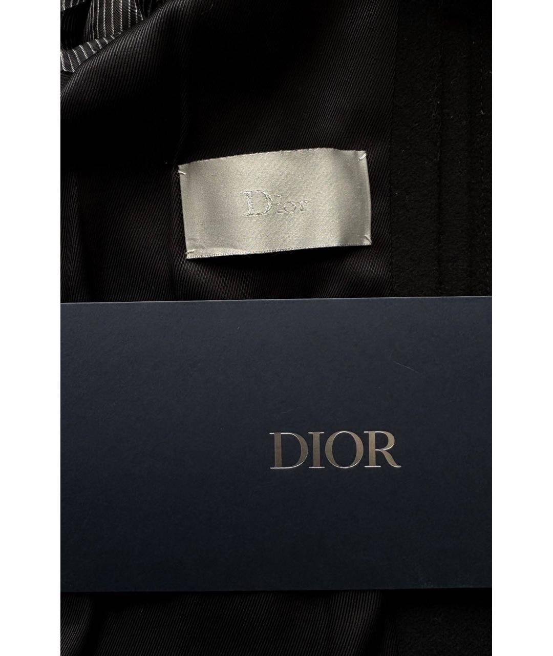 CHRISTIAN DIOR Черное шерстяное пальто, фото 3