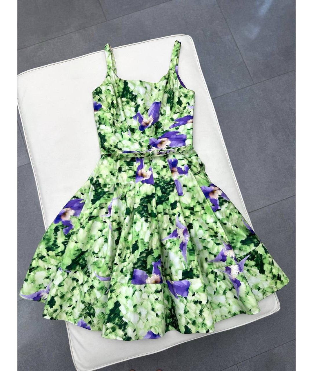 OSCAR DE LA RENTA Зеленое хлопко-эластановое повседневное платье, фото 7