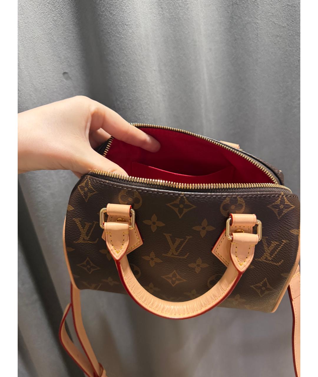 LOUIS VUITTON Коричневая канва сумка с короткими ручками, фото 4