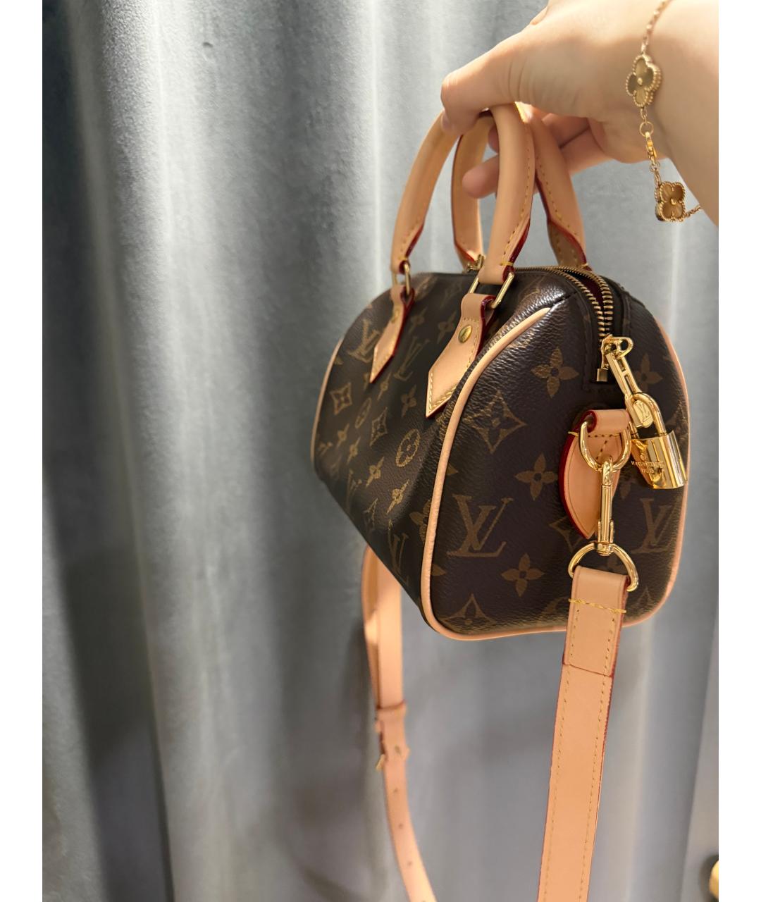 LOUIS VUITTON Коричневая канва сумка с короткими ручками, фото 6