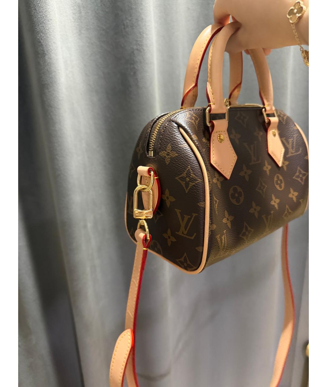 LOUIS VUITTON Коричневая канва сумка с короткими ручками, фото 3
