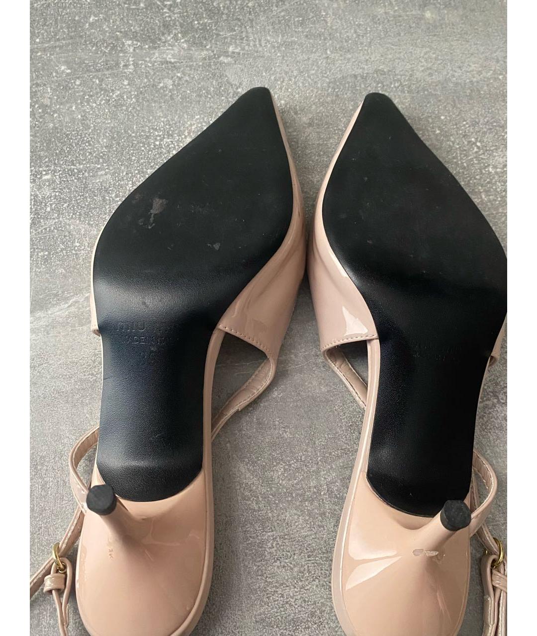 MIU MIU Розовые туфли из лакированной кожи, фото 8