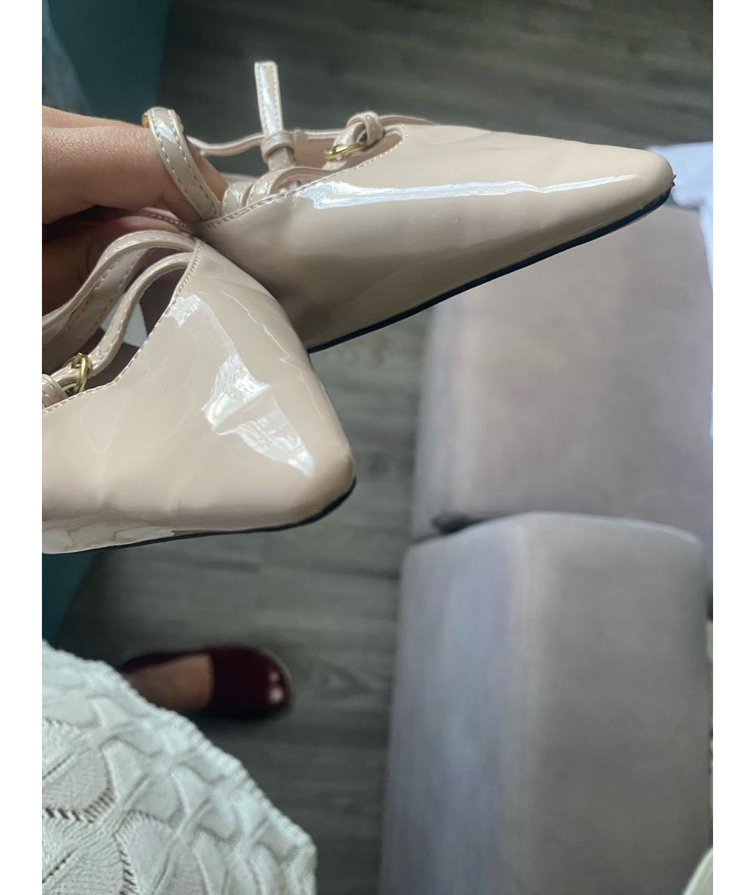 MIU MIU Розовые туфли из лакированной кожи, фото 7