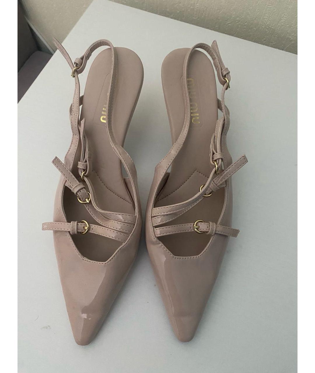 MIU MIU Розовые туфли из лакированной кожи, фото 3