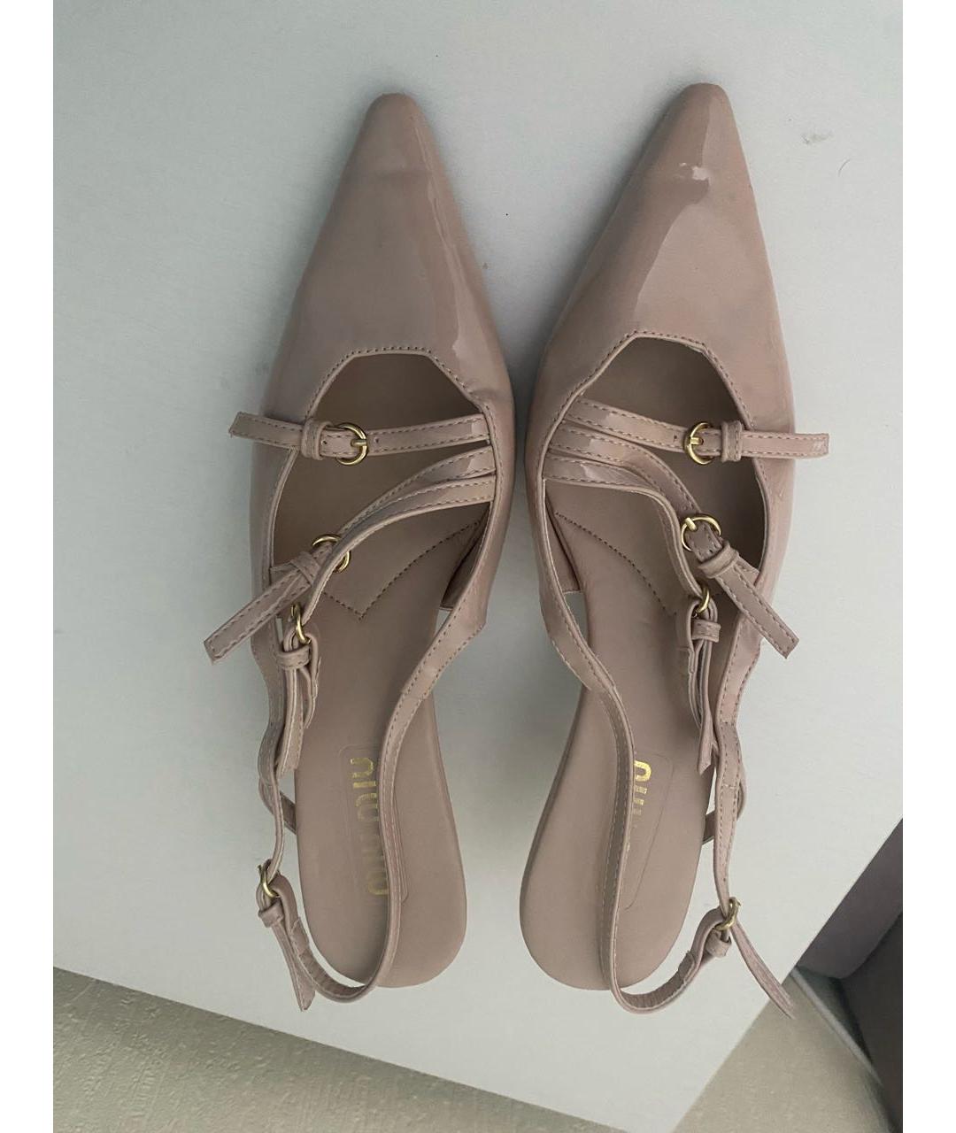 MIU MIU Розовые туфли из лакированной кожи, фото 4