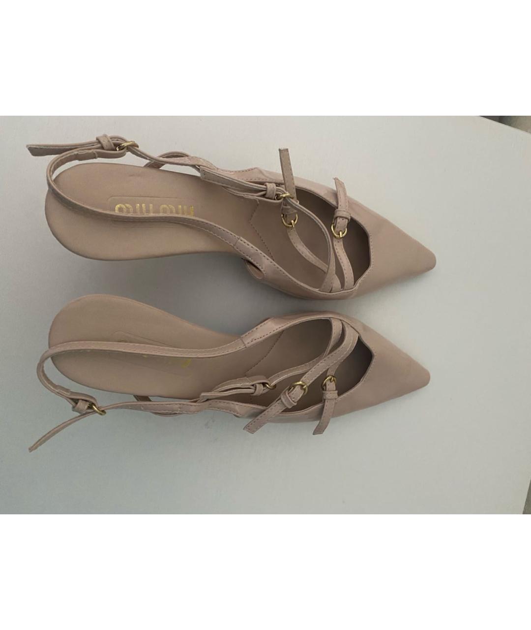 MIU MIU Розовые туфли из лакированной кожи, фото 2
