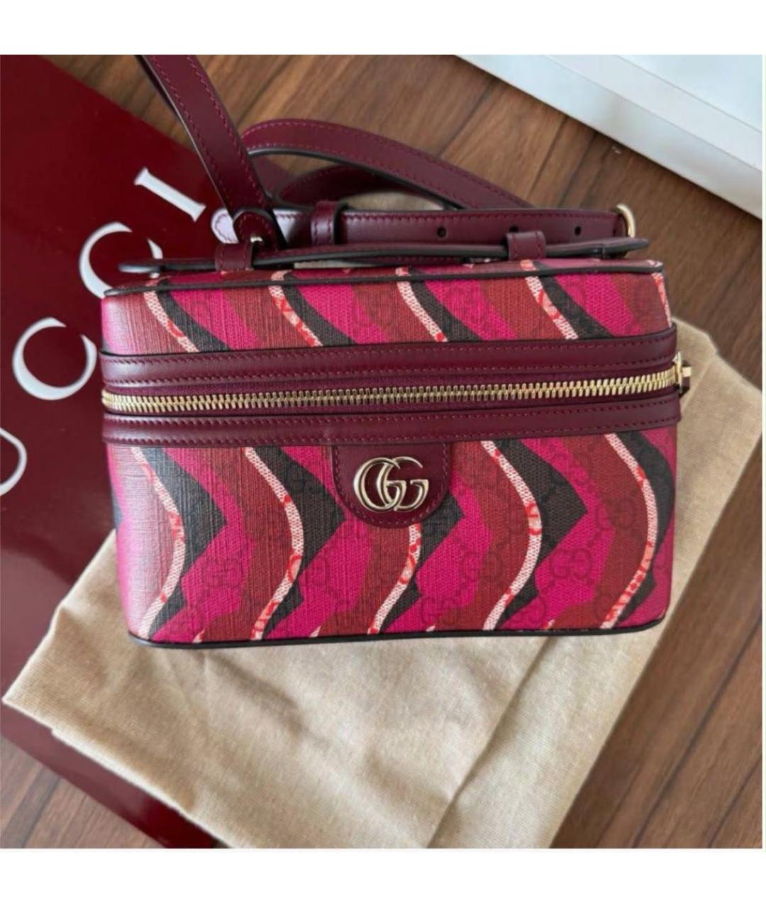 GUCCI Бордовая кожаная сумка через плечо, фото 2