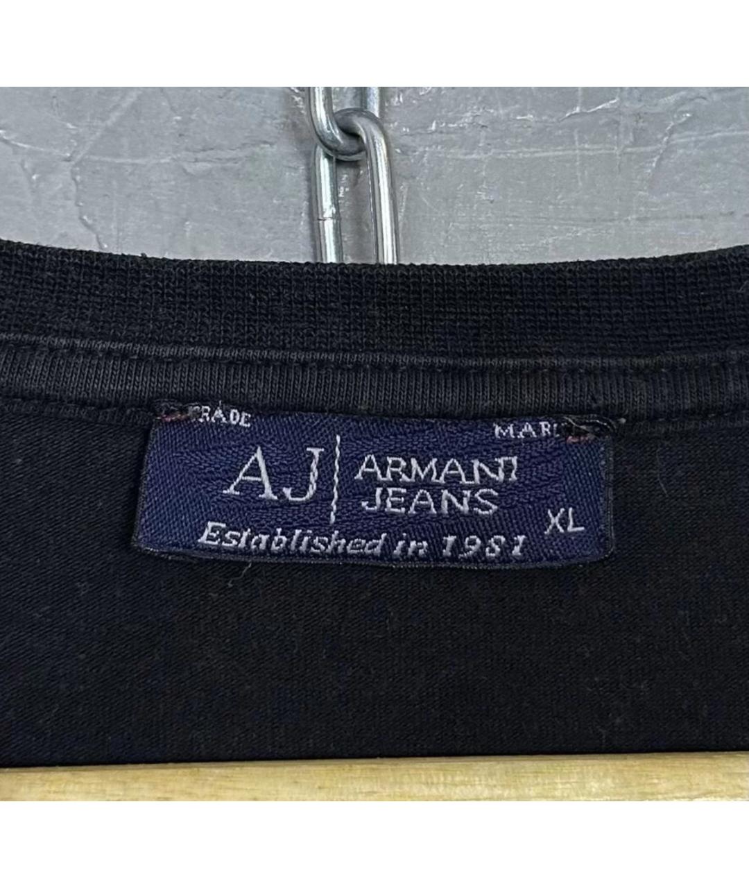 ARMANI JEANS Черная хлопковая футболка, фото 5