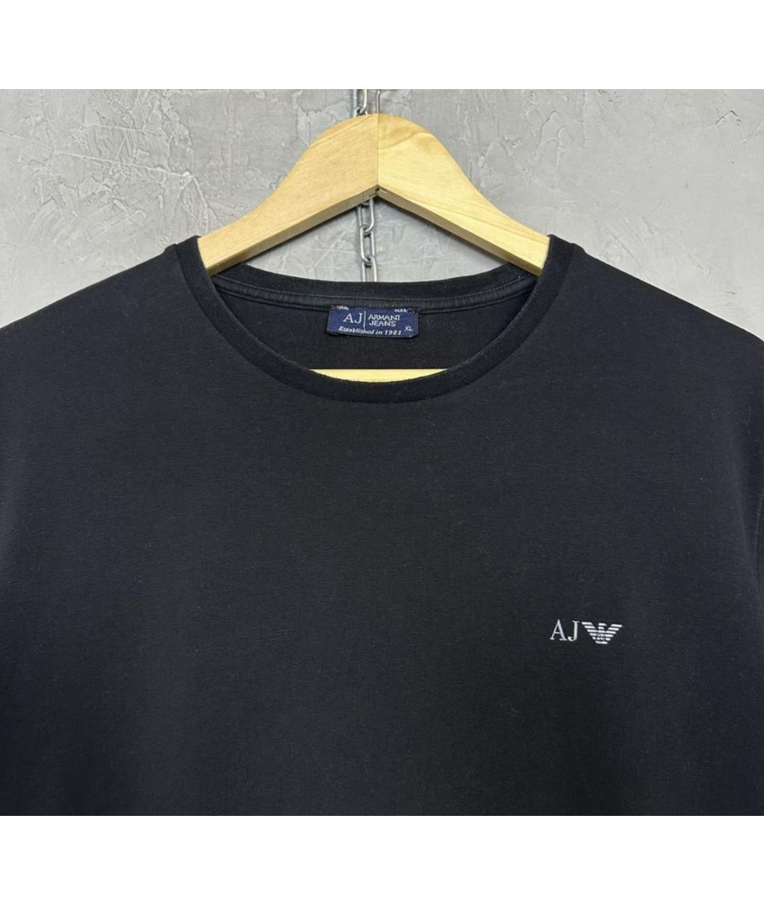 ARMANI JEANS Черная хлопковая футболка, фото 2