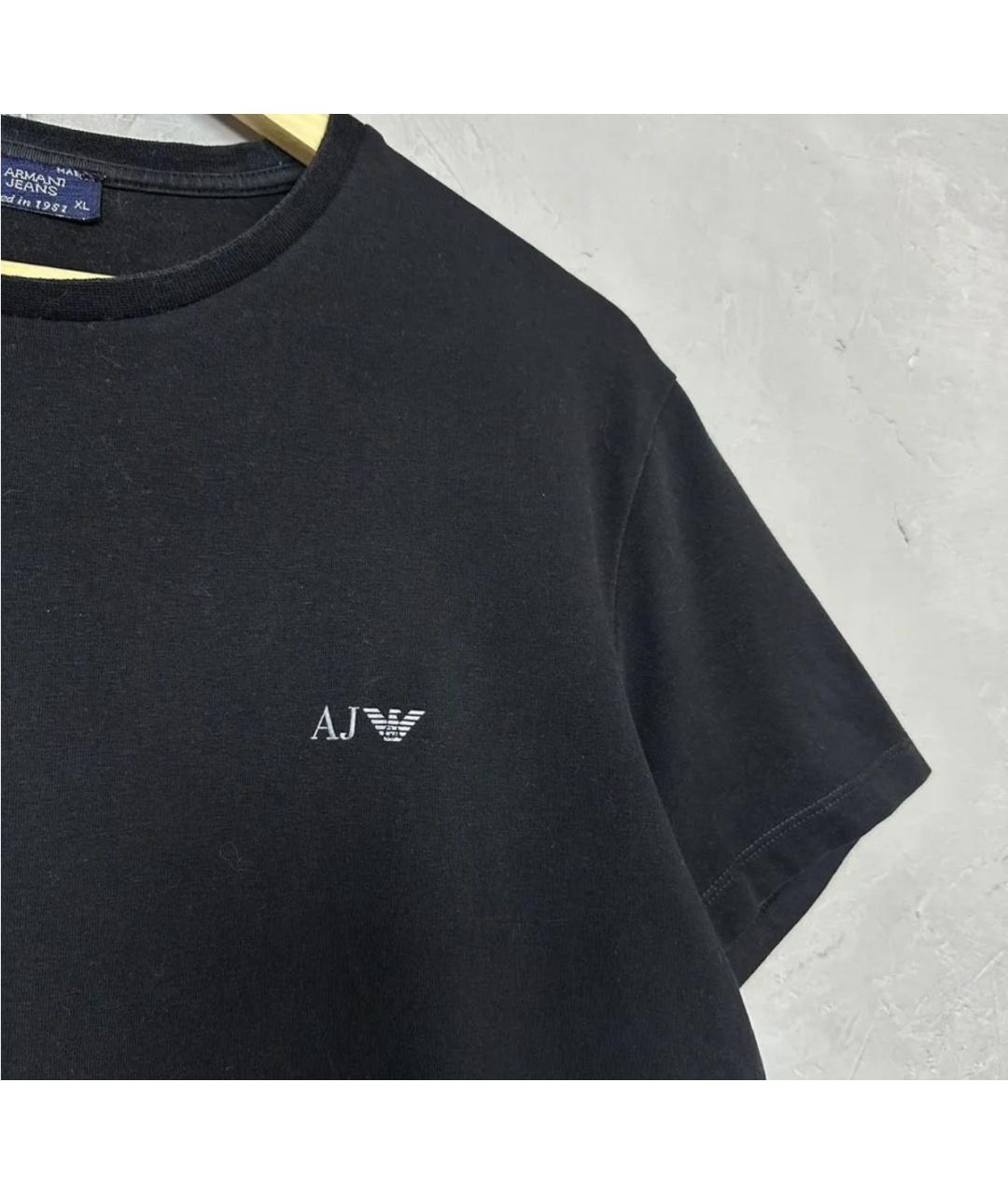 ARMANI JEANS Черная хлопковая футболка, фото 3