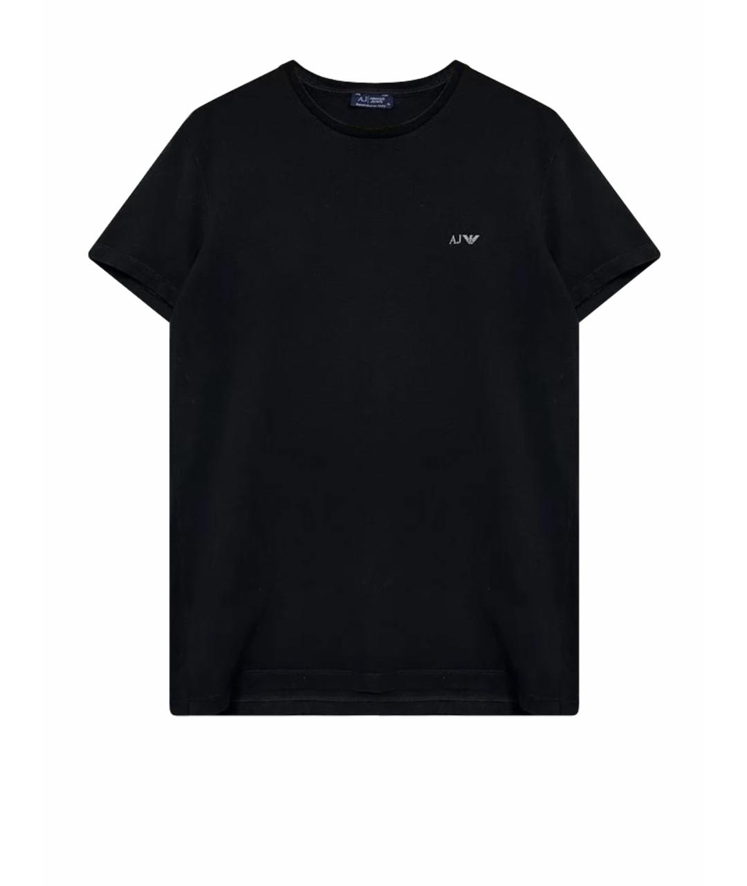 ARMANI JEANS Черная хлопковая футболка, фото 1