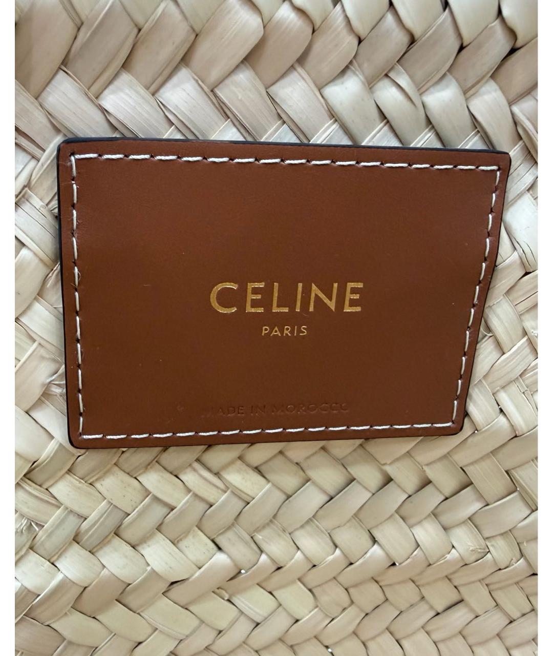 CELINE Бежевая плетеная пляжная сумка, фото 2