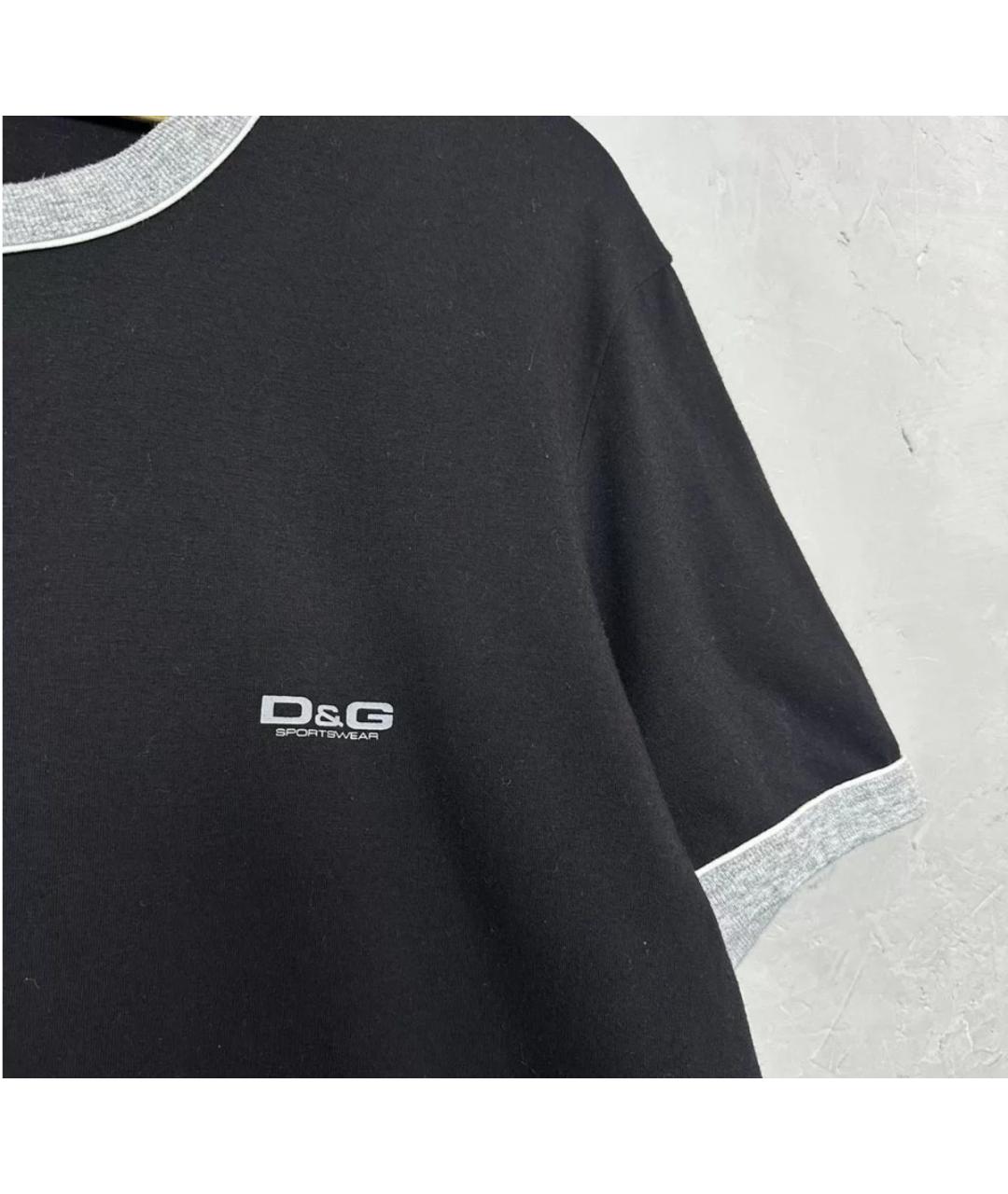 DOLCE&GABBANA Черная хлопковая футболка, фото 3