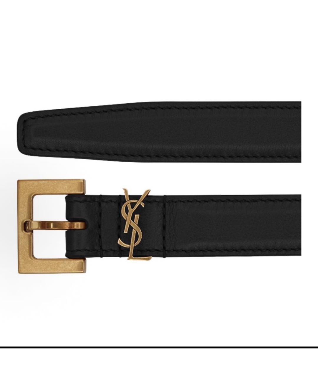 SAINT LAURENT Черный ремень, фото 3