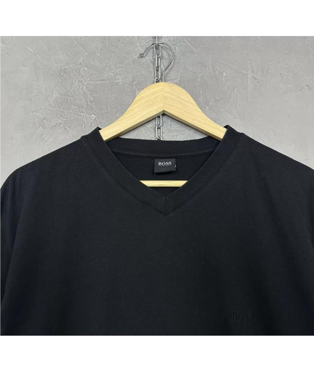 HUGO BOSS Черная хлопковая футболка, фото 2