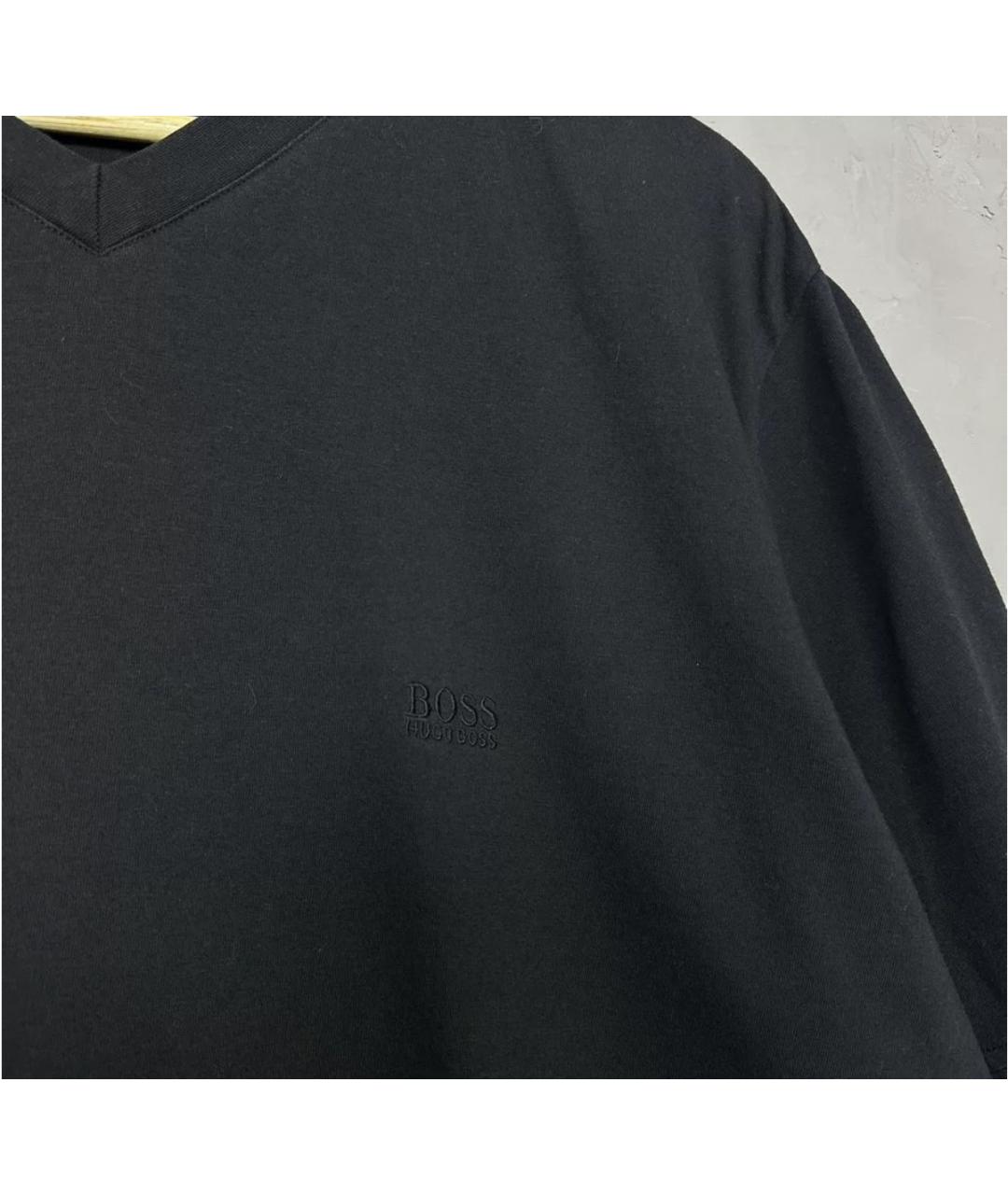 HUGO BOSS Черная хлопковая футболка, фото 3