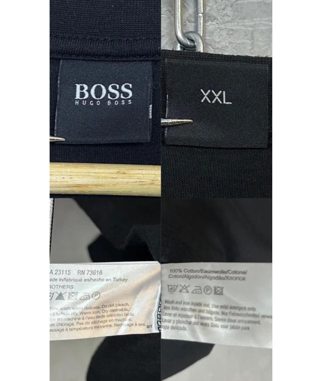 HUGO BOSS Черная хлопковая футболка, фото 5