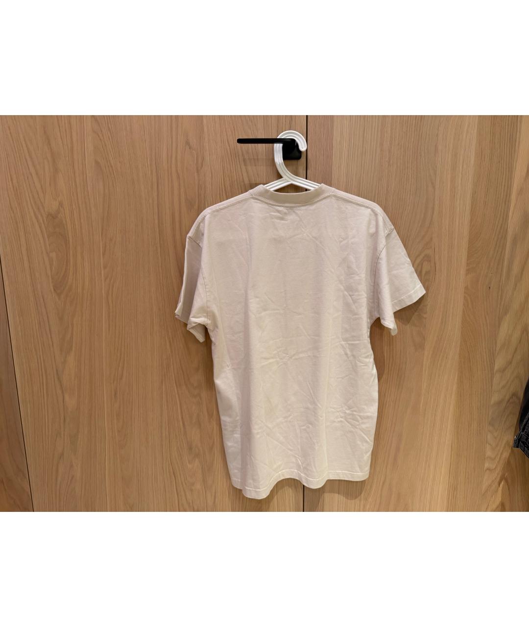 BALENCIAGA Бежевая хлопковая футболка, фото 2