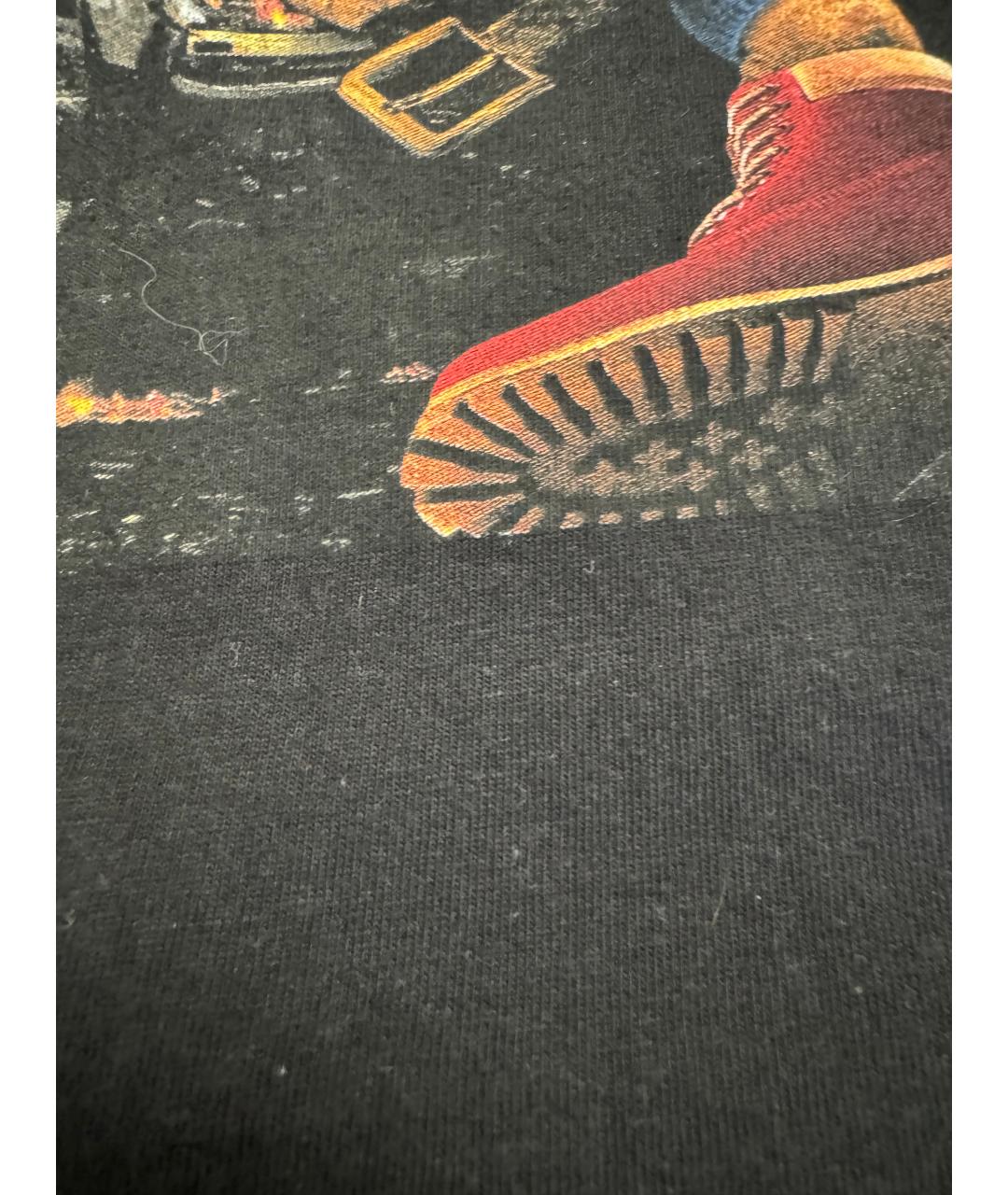 SUPREME Черная хлопковая футболка, фото 4