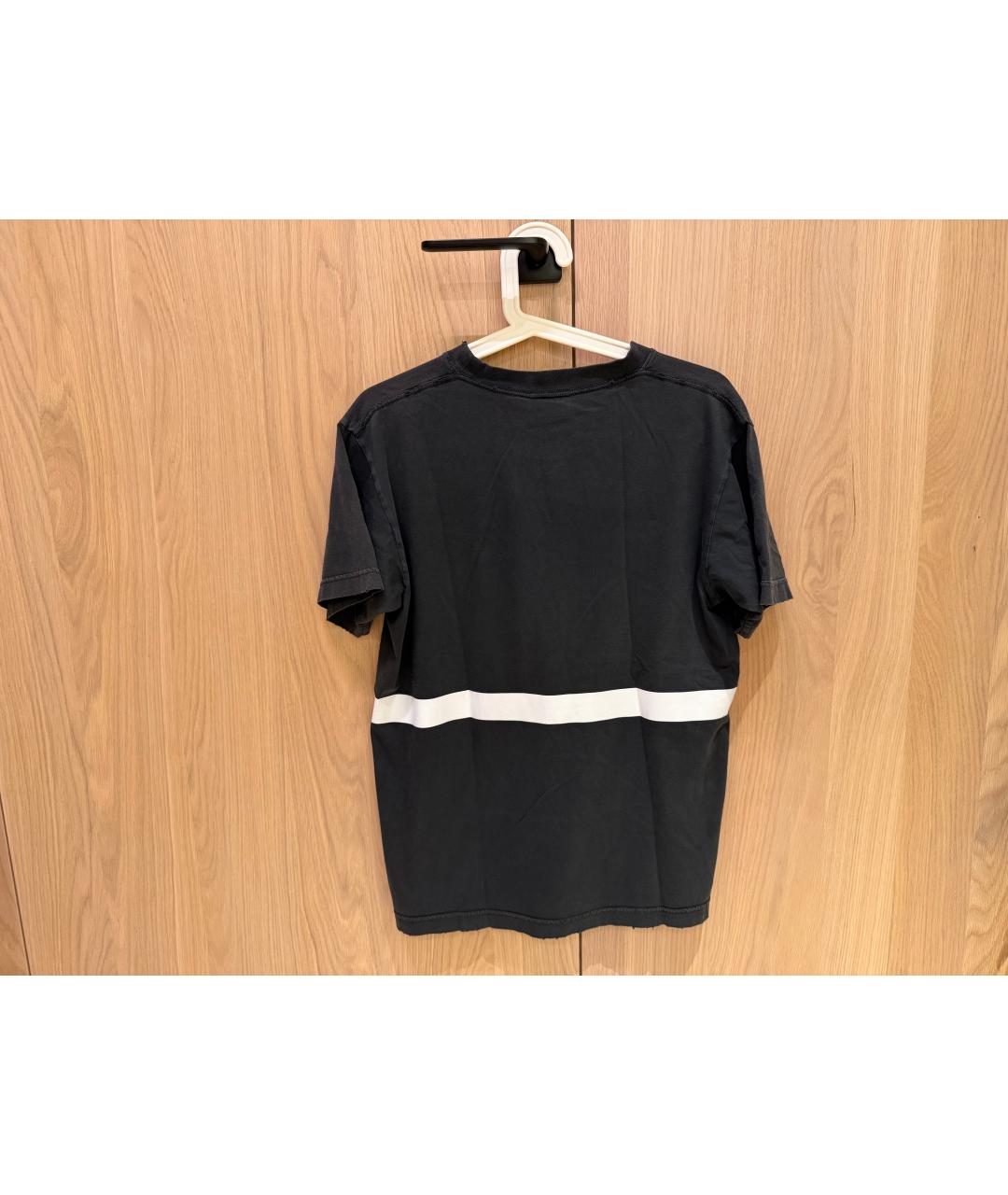 BALENCIAGA Черная хлопковая футболка, фото 2