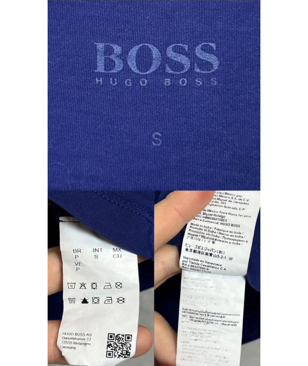HUGO BOSS Синяя хлопковая футболка, фото 6