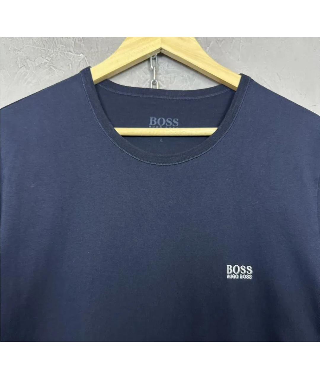 HUGO BOSS Темно-синяя хлопковая футболка, фото 2