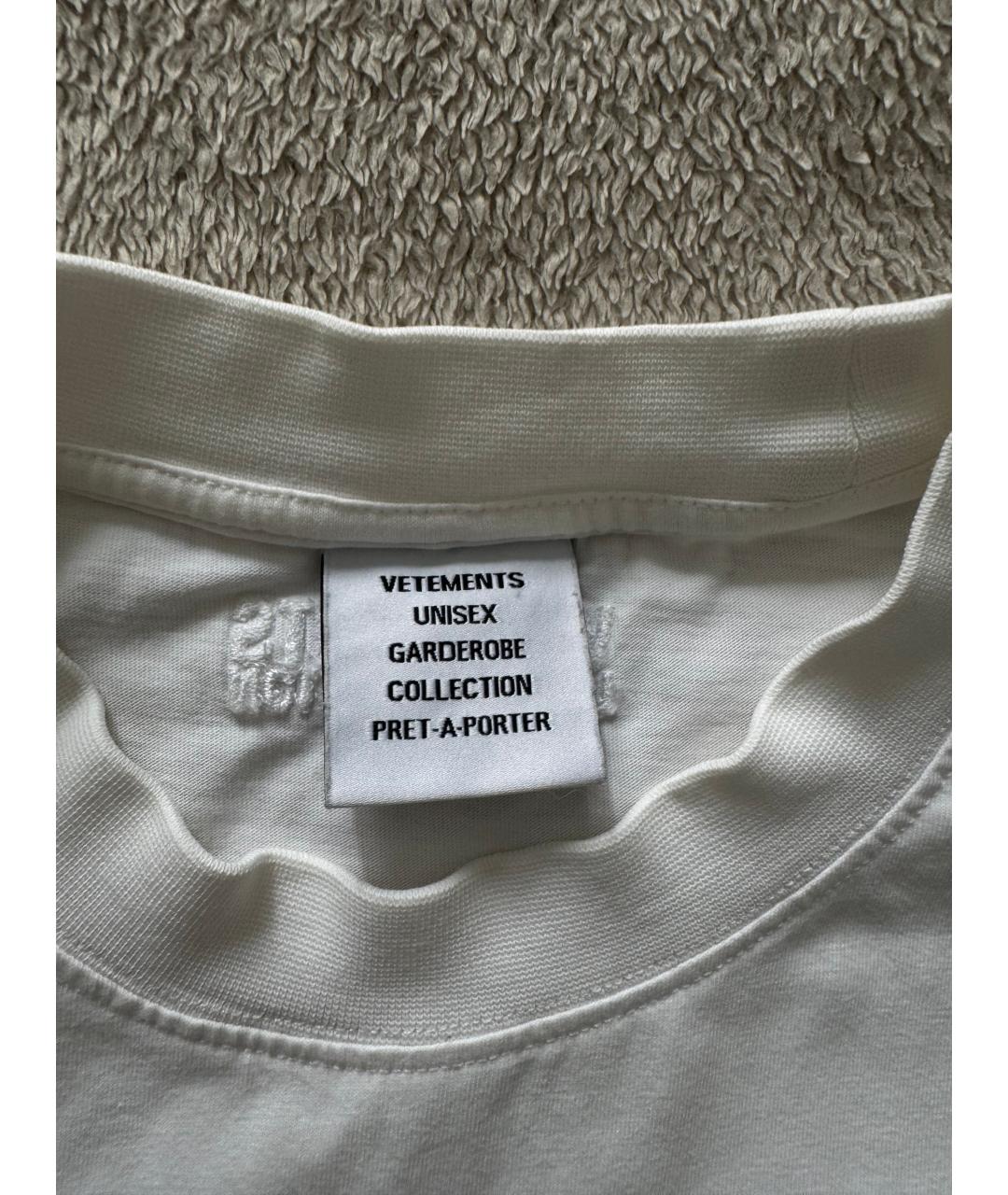 VETEMENTS Белая хлопковая футболка, фото 3