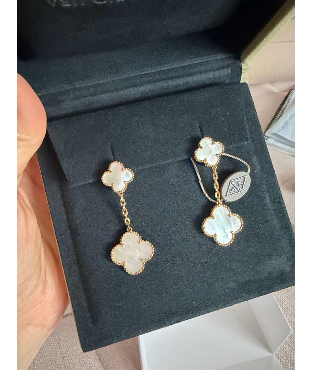 VAN CLEEF & ARPELS Белые серьги из желтого золота, фото 2