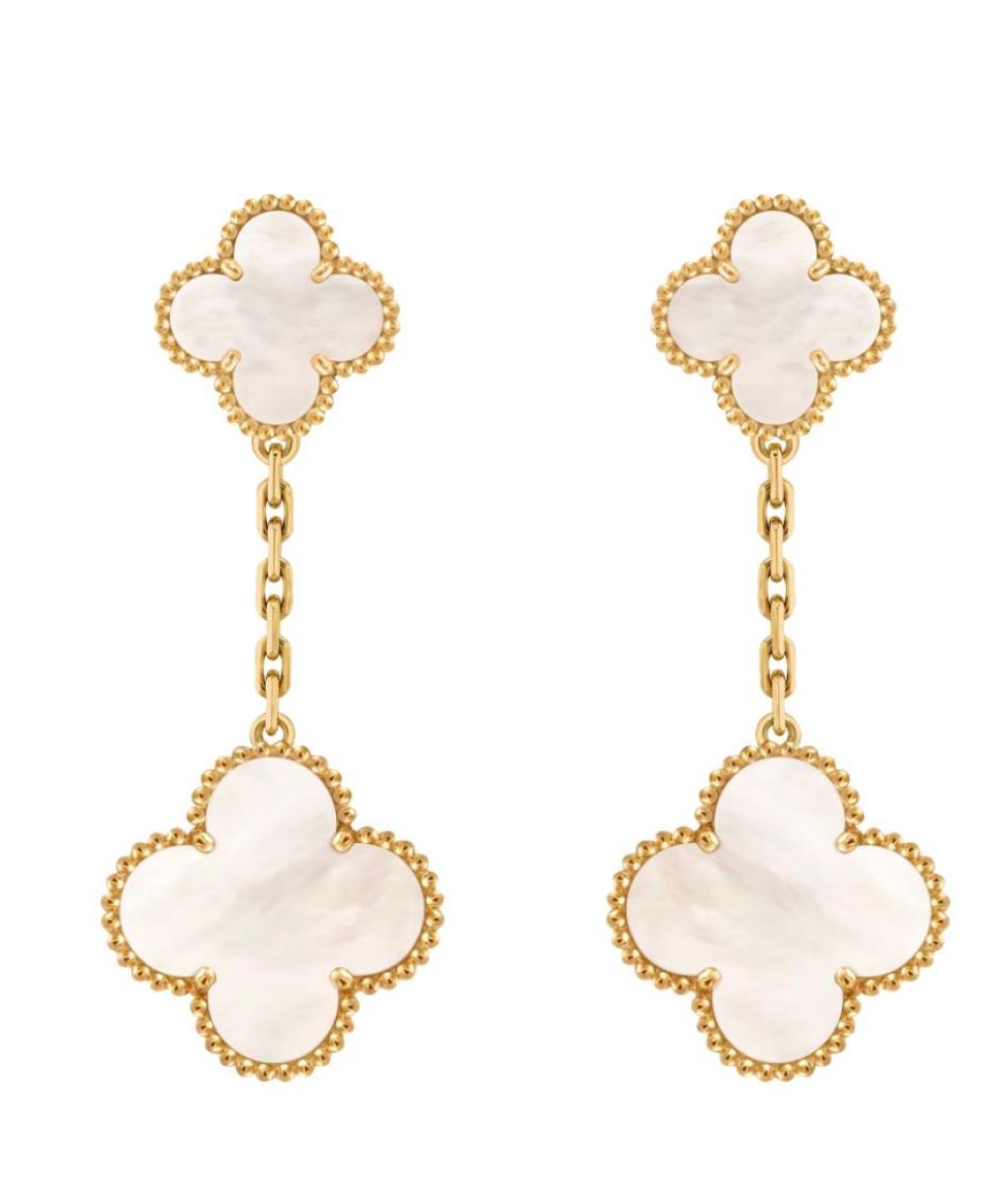 VAN CLEEF & ARPELS Белые серьги из желтого золота, фото 1