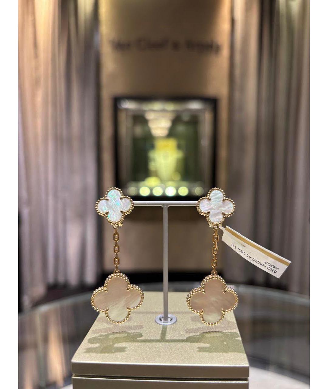 VAN CLEEF & ARPELS Белые серьги из желтого золота, фото 5