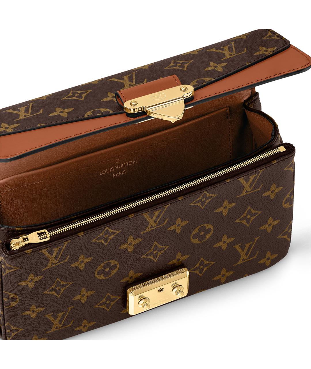 LOUIS VUITTON Коричневая канва сумка через плечо, фото 4