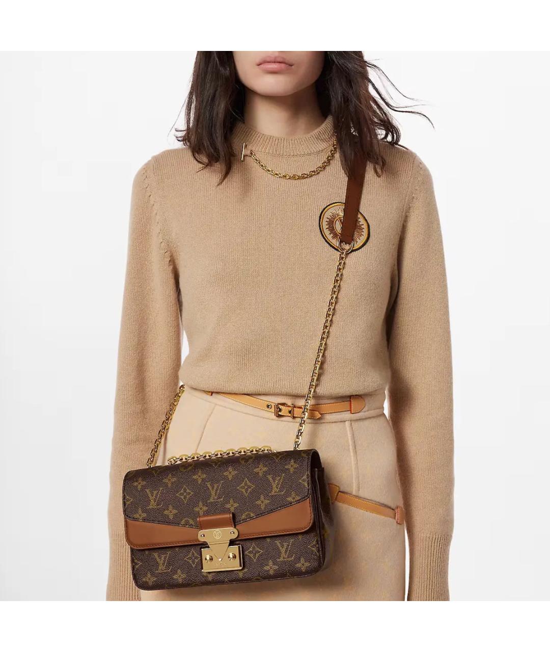 LOUIS VUITTON Коричневая канва сумка через плечо, фото 9