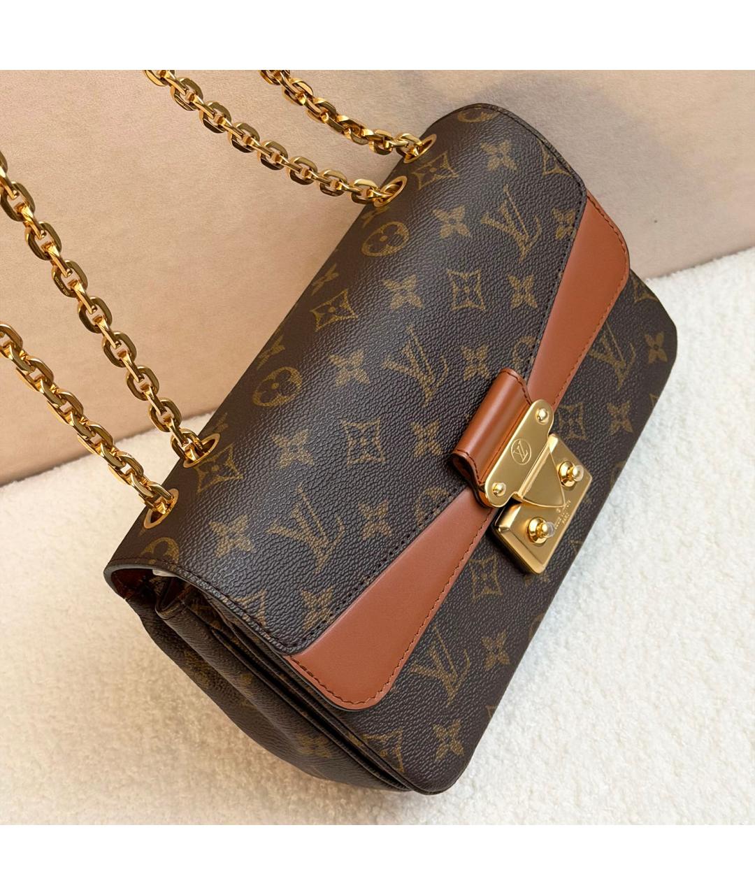LOUIS VUITTON Коричневая канва сумка через плечо, фото 7
