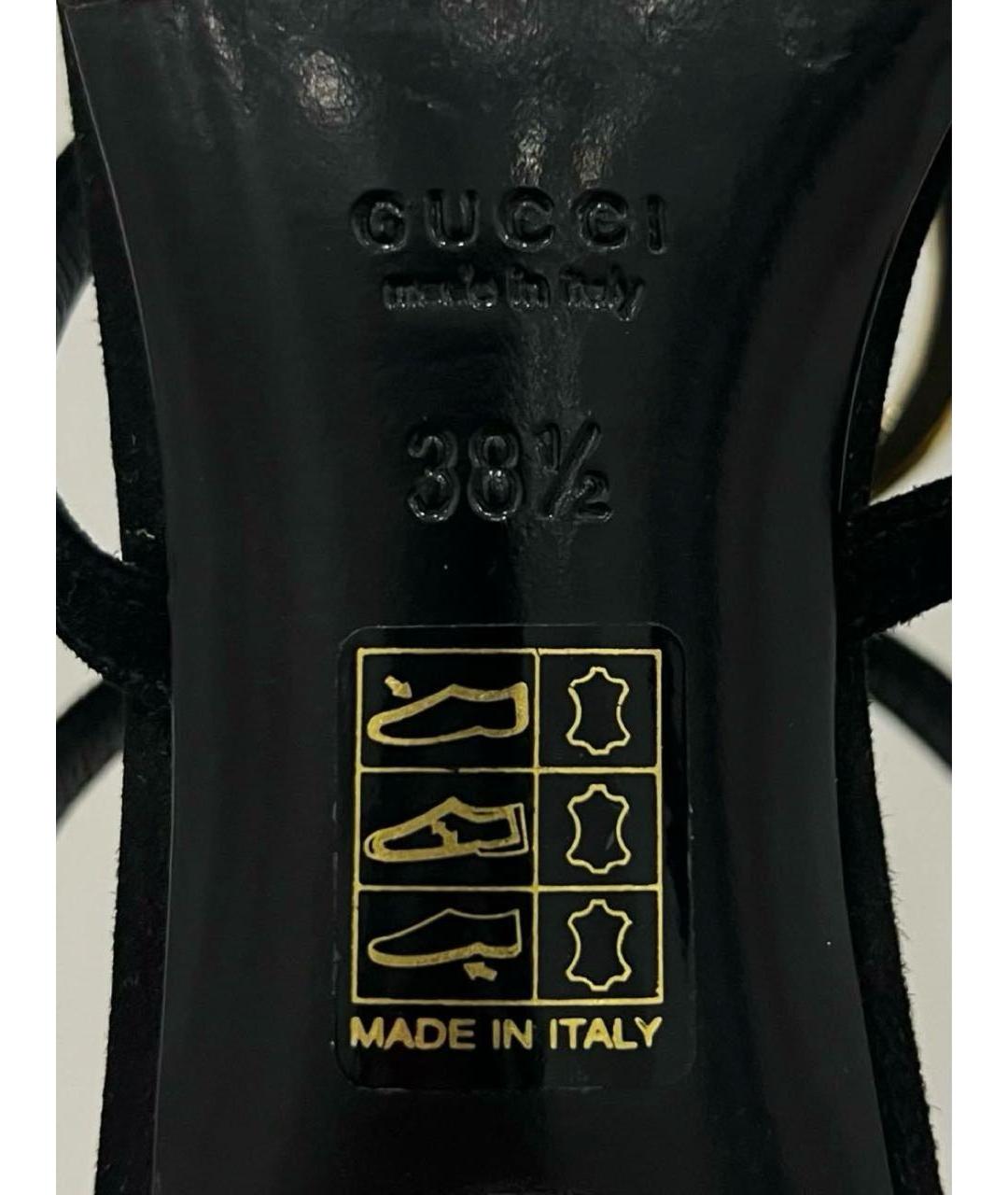 GUCCI Черные замшевые мюли, фото 7