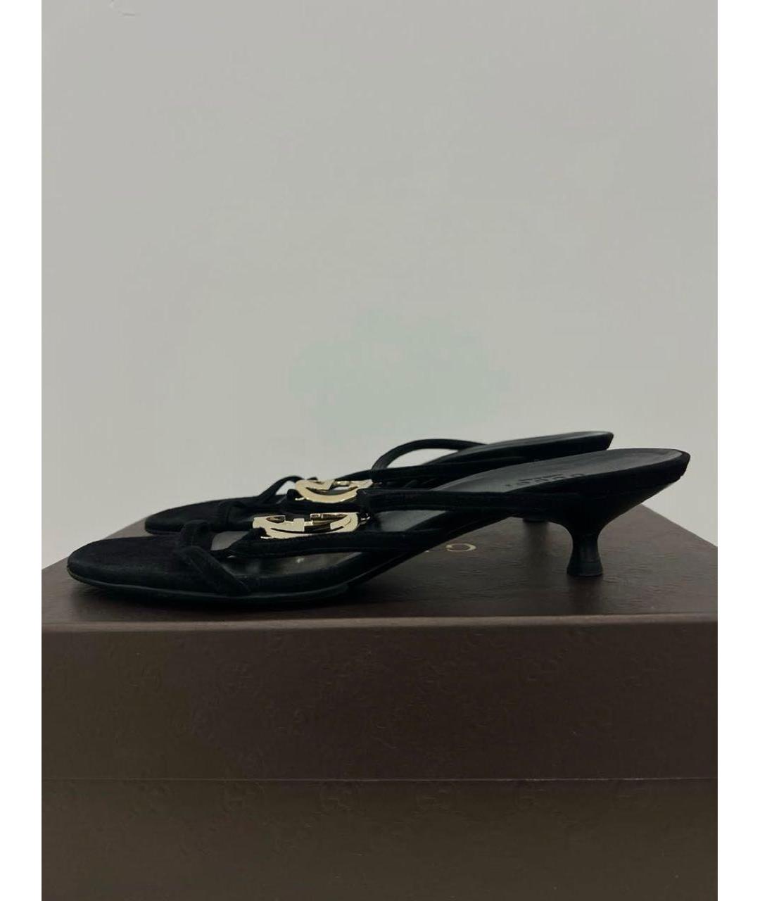 GUCCI Черные замшевые мюли, фото 4