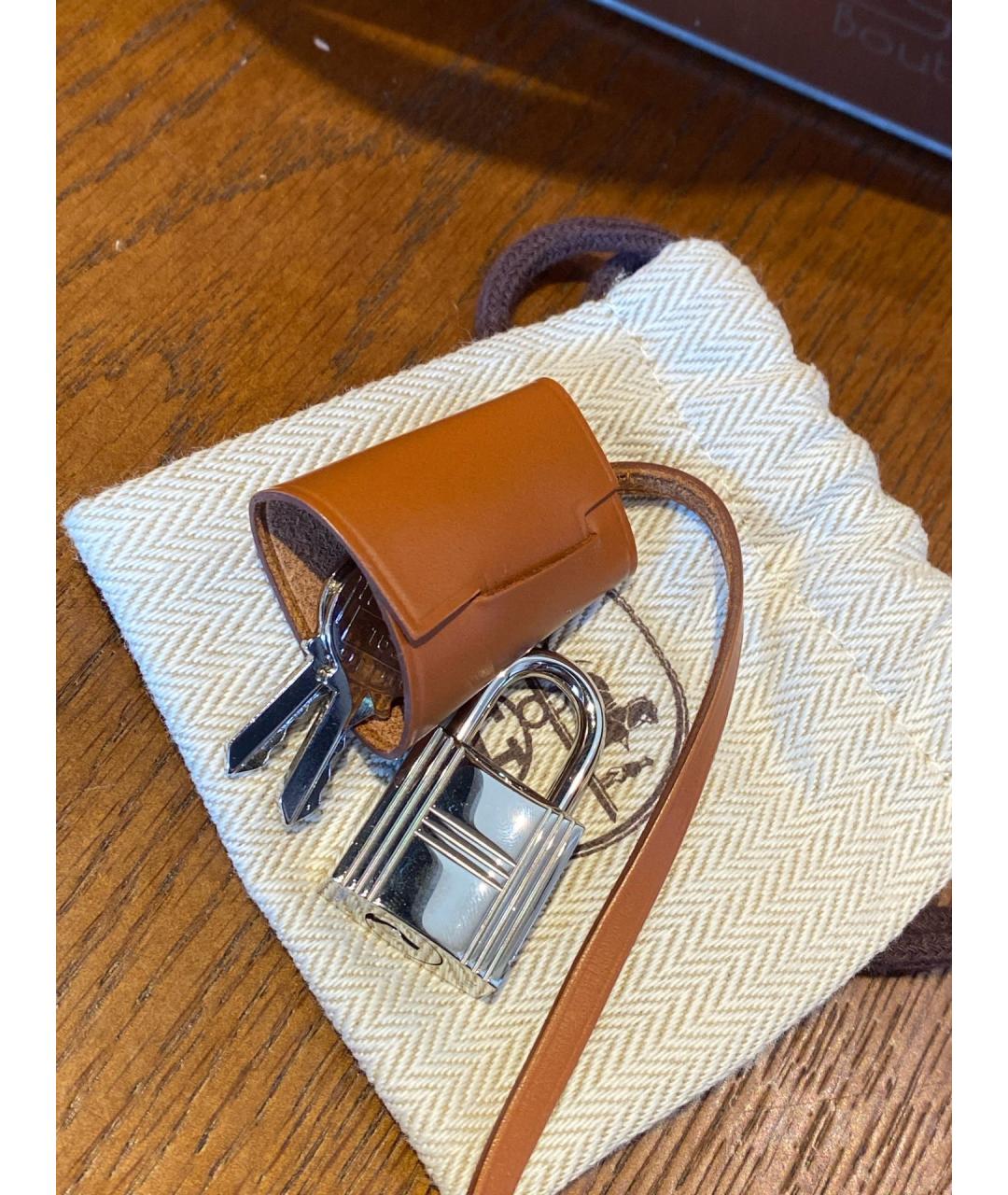 HERMES Оранжевая тканевая сумка через плечо, фото 4