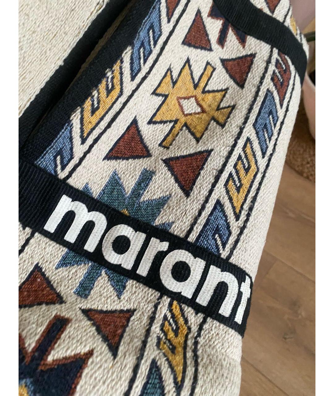 ISABEL MARANT Бежевая хлопковая пляжная сумка, фото 4