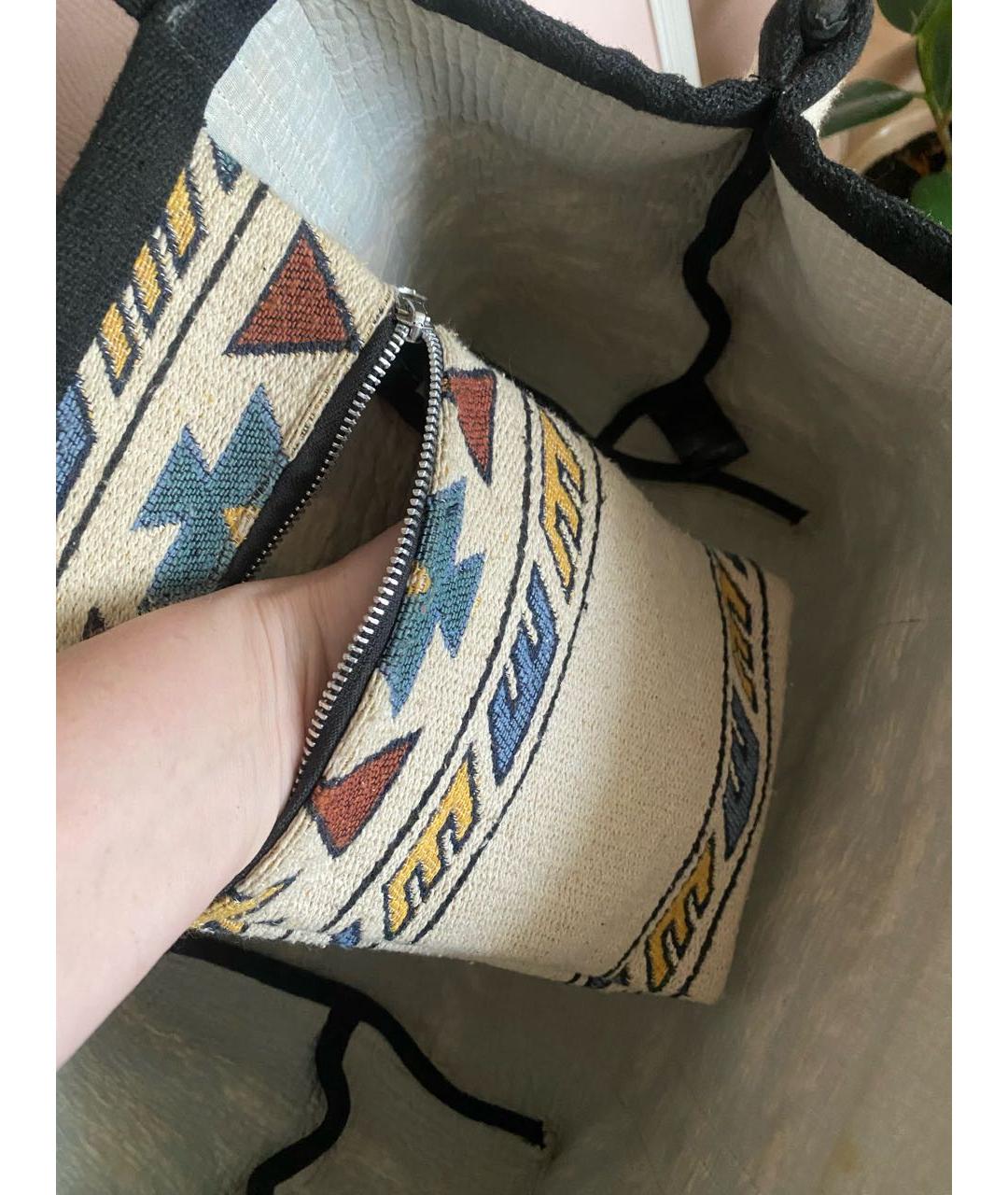 ISABEL MARANT Бежевая хлопковая пляжная сумка, фото 6