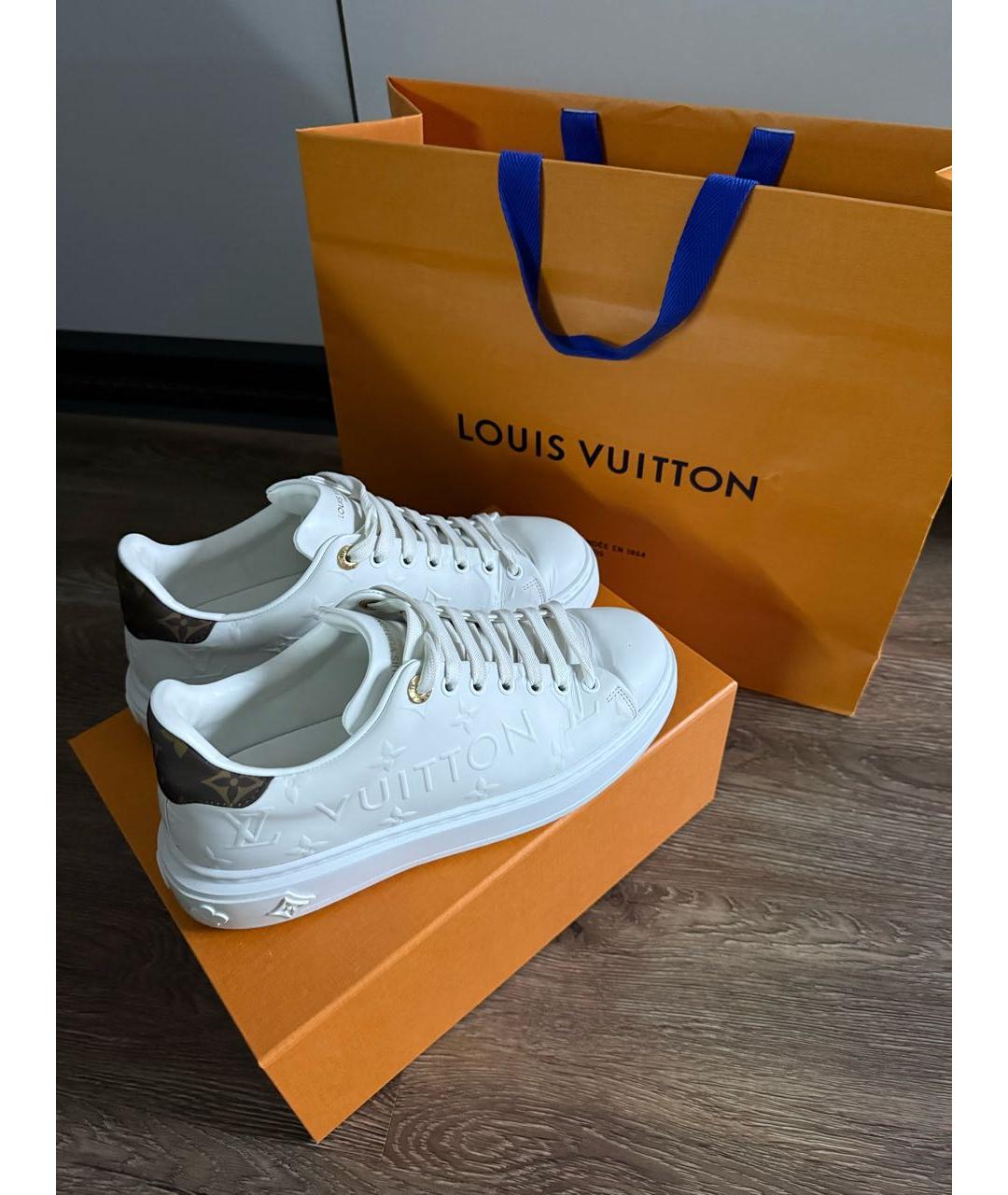 LOUIS VUITTON Белые кожаные кеды, фото 3