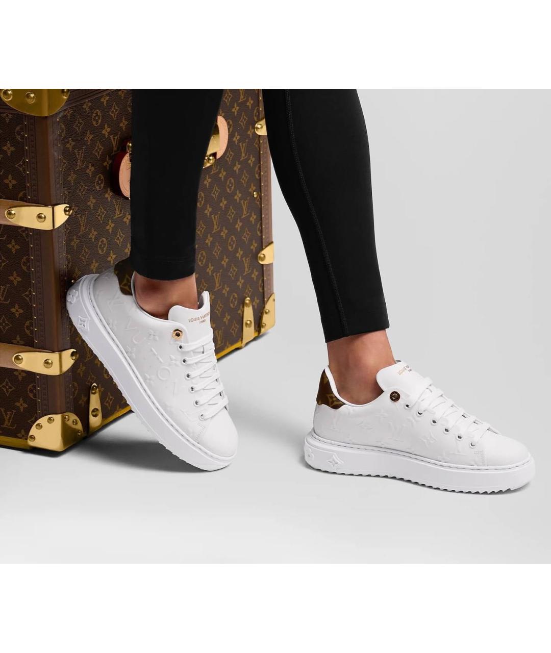 LOUIS VUITTON Белые кожаные кеды, фото 2