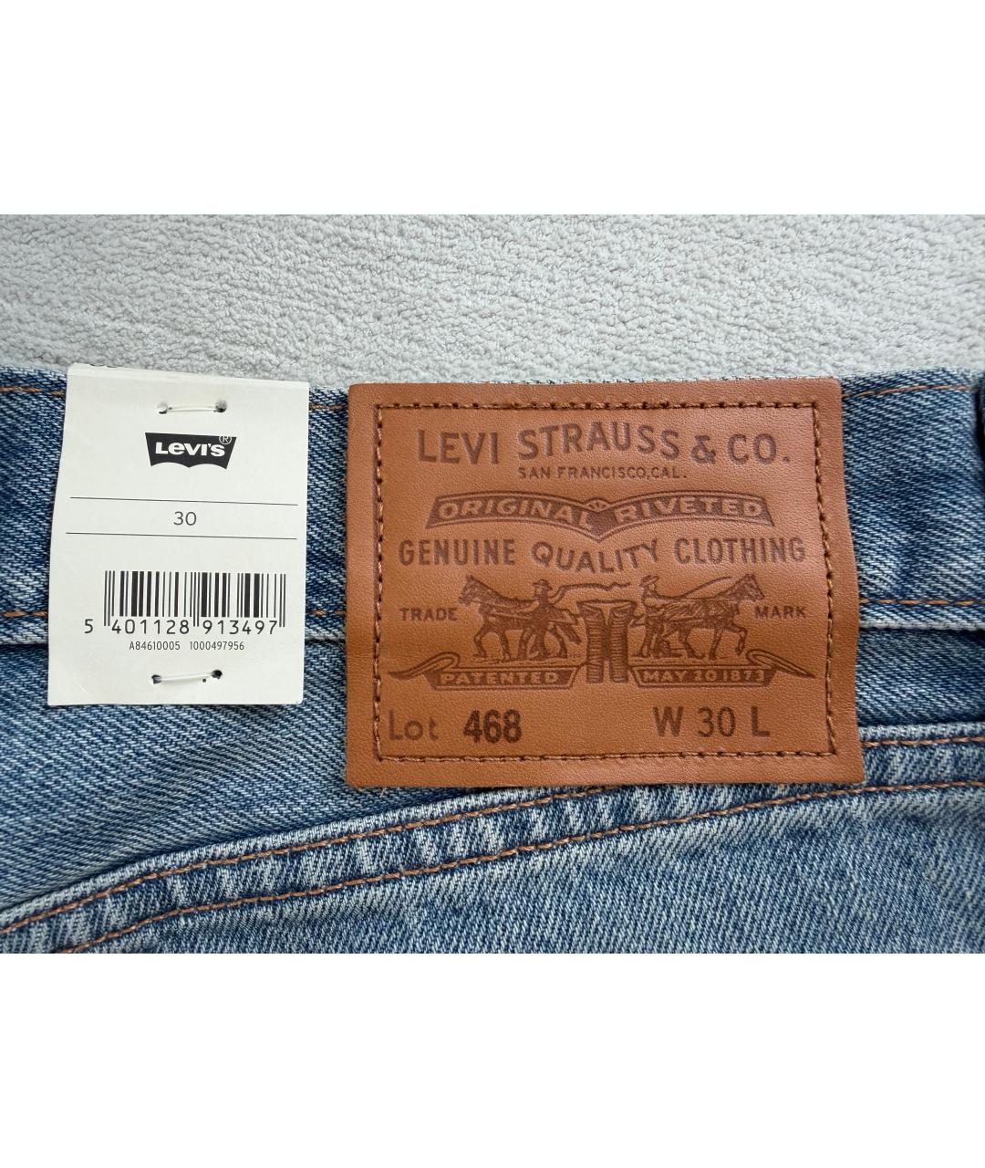 LEVI'S Голубые деним шорты, фото 3