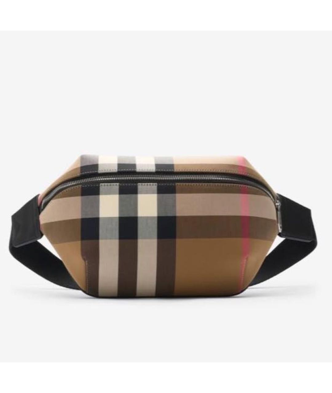 BURBERRY Бежевая тканевая поясная сумка, фото 7
