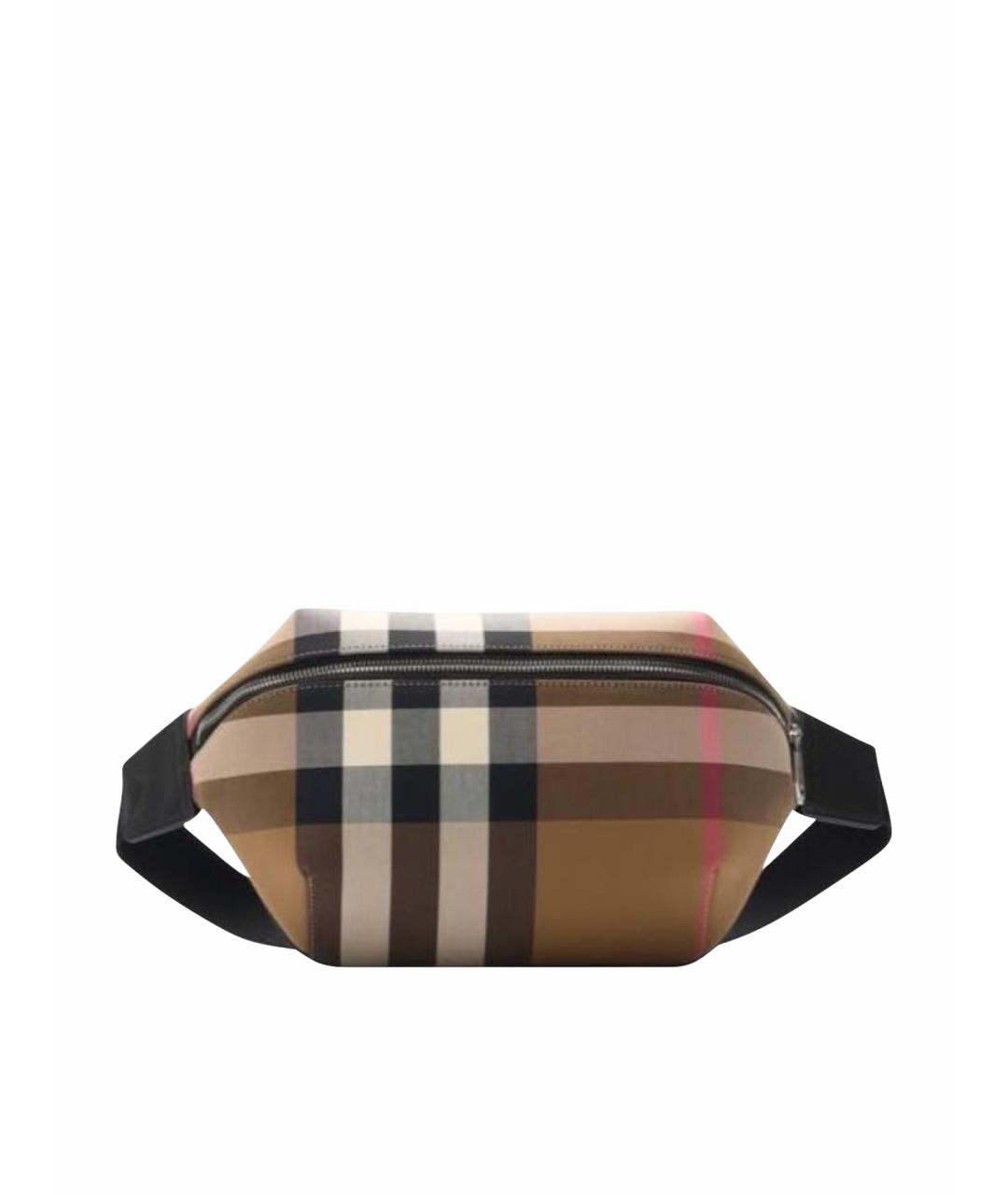 BURBERRY Бежевая тканевая поясная сумка, фото 9