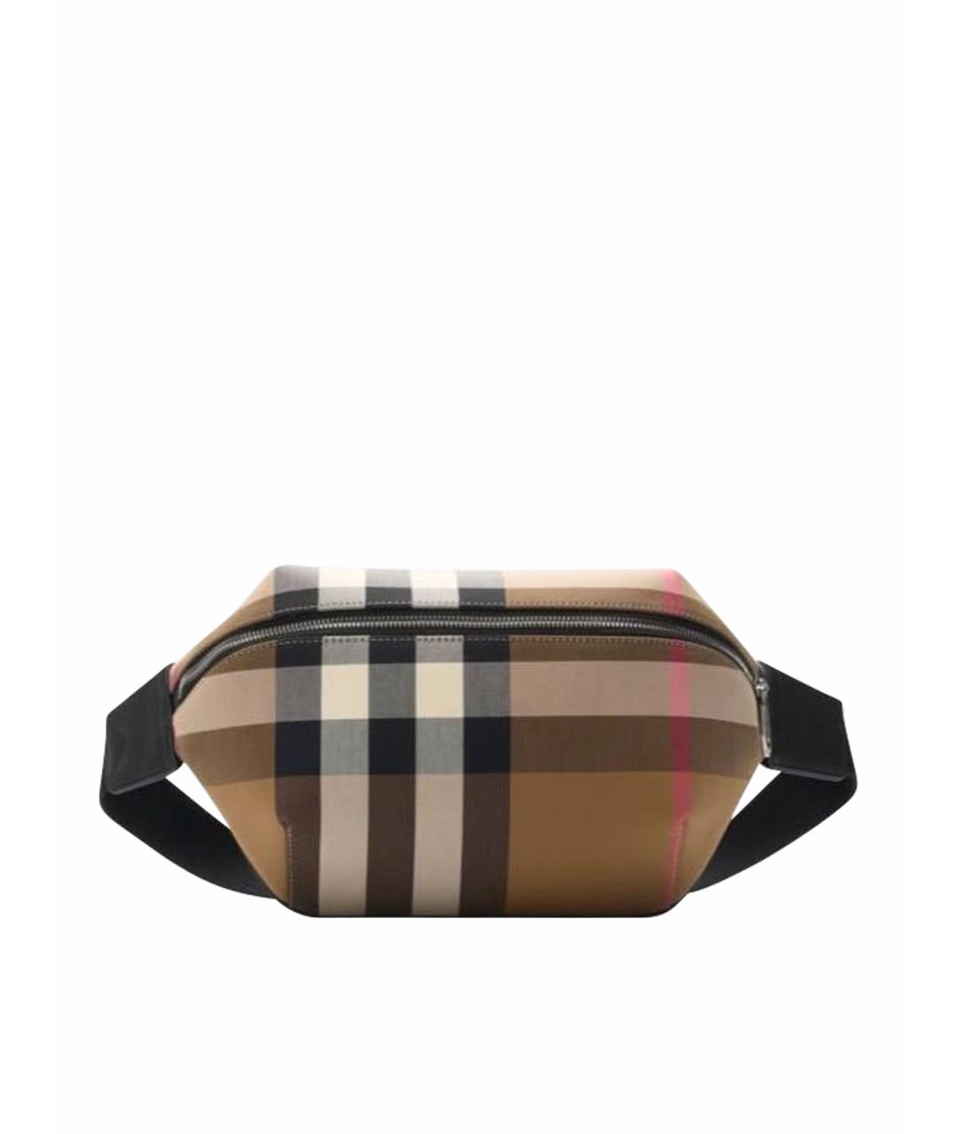 BURBERRY Бежевая тканевая поясная сумка, фото 1