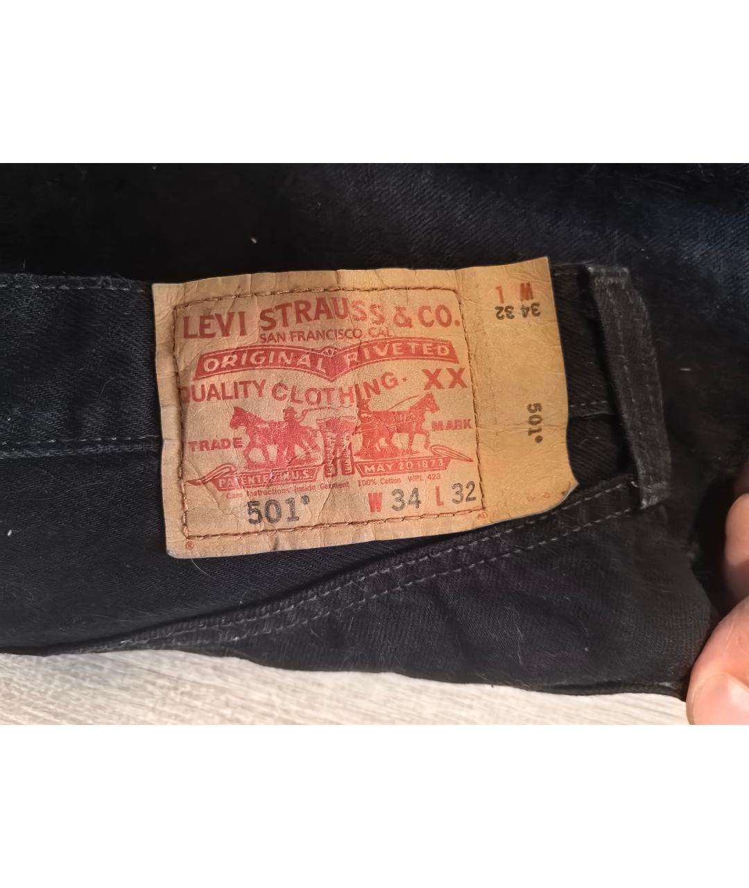 LEVI'S Черные хлопковые джинсы, фото 4