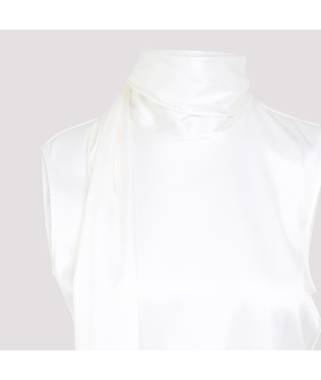 BOTTEGA VENETA Белая шелковая блузы, фото 4